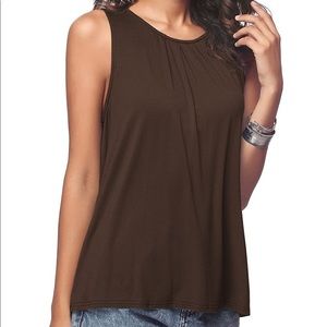 Summer Sleeveless Pleated Back Closure Tank Tops